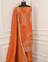Glass Shimmer Orange Unstitched Suit